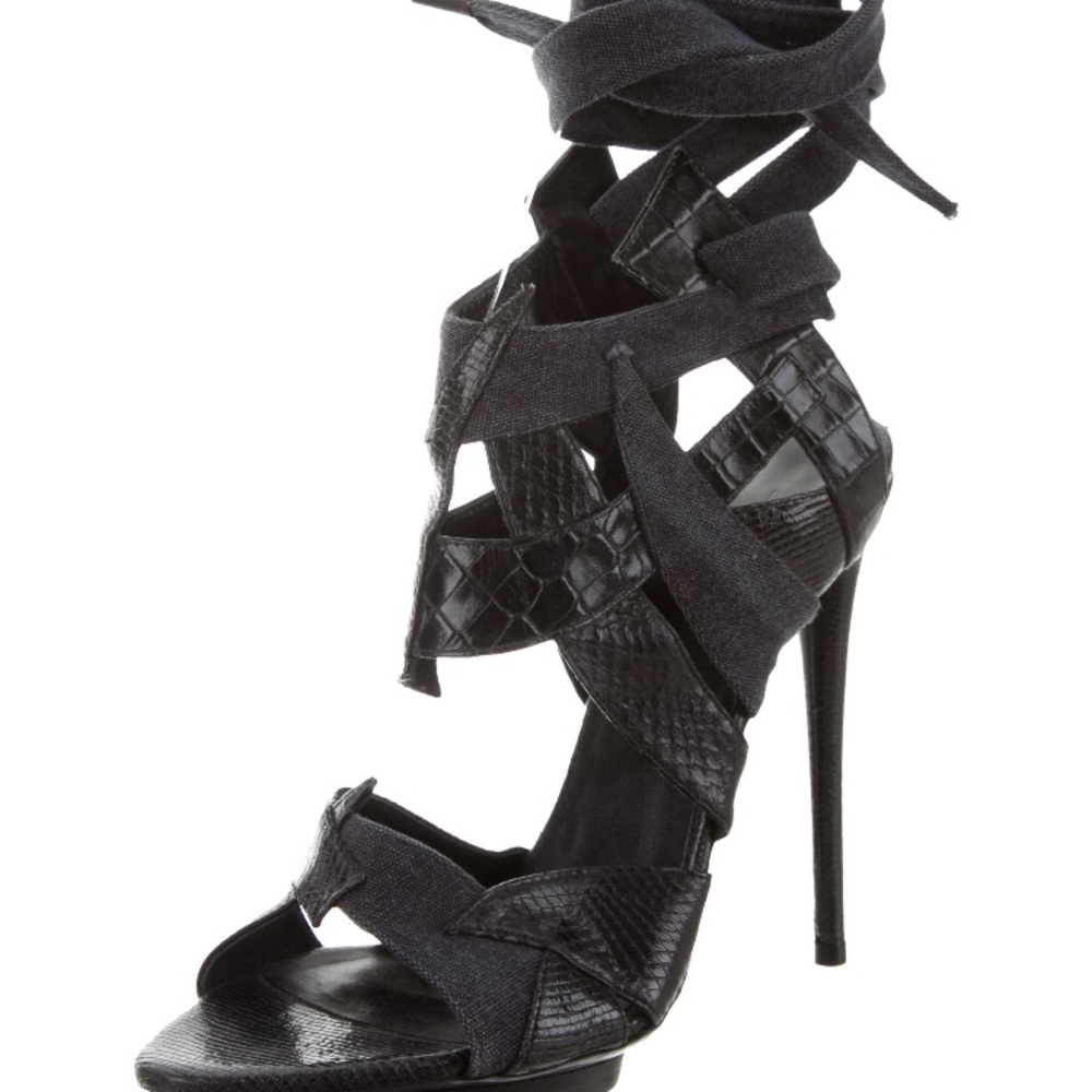 Balenciaga Embossed cut out High Heel Sandals